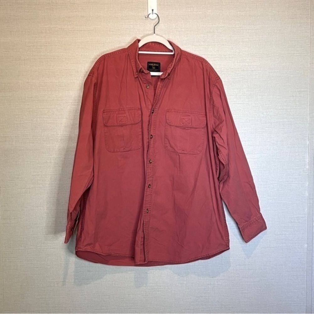 WoolRich Men's Size XL Jasper Red Button Front Long‎ Sleeve Outdoor Shirt Hiking